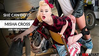 VIP Fuck-fest VAULT - Pin Up Lady Misha Cross Goes For A Quickie With Her Biker Boyfriend