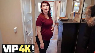 DEBT4k. Bank agent gives pregnant MILF delay in exchange for quick fuck-a-thon